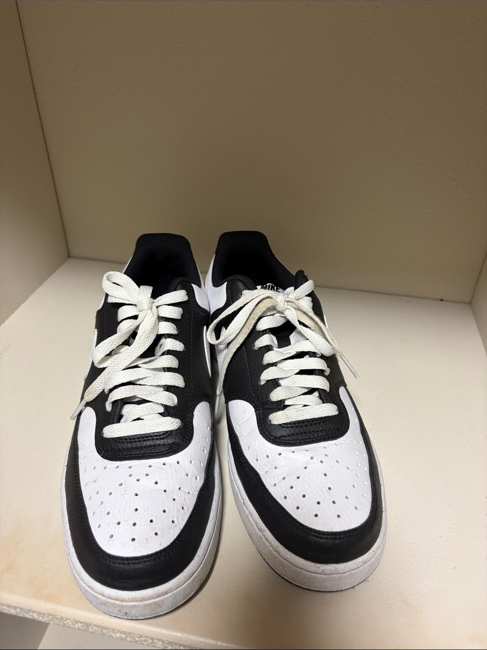 Nike Men’s Court Vision Sneakers in Black and White - Picture 2 of 7